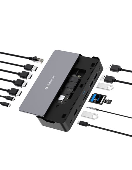 Verbatim USB-C Pro Docking Station 15 Port with SSD slot CDS-15S 32173-1 VERBATIM POWERBANK E CARICATORI