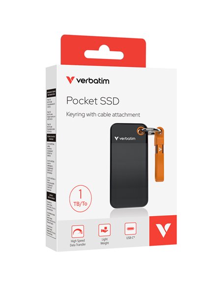 Verbatim Pocket SSD USB 3.2 Gen 2 1TB Nero/Arancio 32193