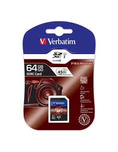 SECURE DIGITAL CARD 64GB XC CLASS UH S-1 44024 VERBATIM SCHEDE MEMORIA