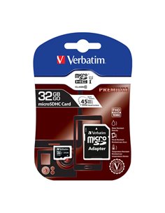 MICRO SD CARD 32GB HC CLASSE 10 FINO A 45MB/S 44083 VERBATIM SCHEDE MEMORIA