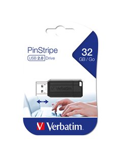 MEMORIE USB STORE 'N' GO PINSTRIPE NERO DA 32GB 49064 VERBATIM CHIAVETTE USB