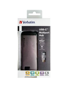 Verbatim USB-C ADAPTER USB 3.1 G1 / USB 3.0 X 3 / HDMI / SDHC / MICRO SDHC / R 49142