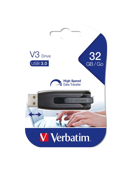 MEMORIA USB 3.0 SUPERSPEED - STORE 'N' GO V3 USB DRIVE 32GB (NERO) 49173 VERBATIM CHIAVETTE USB
