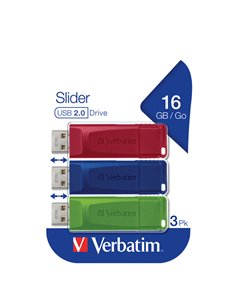 Verbatim USB 3.0 Store’N’Click 3X16GB R/B/Y 49306 VERBATIM CHIAVETTE USB