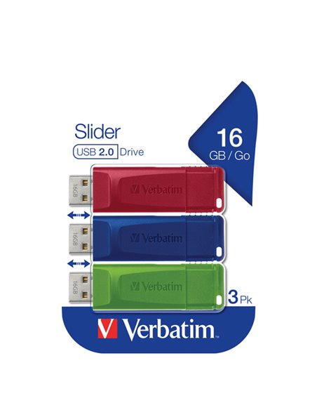 Verbatim USB 3.0 Store’N’Click 3X16GB R/B/Y 49306 VERBATIM CHIAVETTE USB