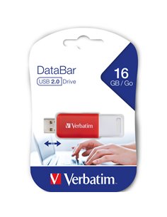 Verbatim V DataBar USB 2.0 Drive Rosso 16GB 49453 VERBATIM CHIAVETTE USB