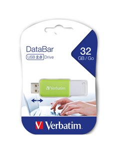 Verbatim V DataBar USB 2.0 Drive Verde 32GB 49454 VERBATIM CHIAVETTE USB