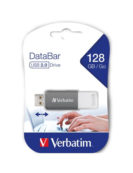Verbatim V DataBar USB 2.0 Drive Grigio 128GB 49456 VERBATIM CHIAVETTE USB