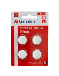 BLISTER 4 MICROPILE A PASTIGLIA CR2032 LITIO 3V VERBATIM 49533 VERBATIM PILE