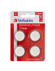 BLISTER 4 MICROPILE A PASTIGLIA CR2430 LITIO 3V VERBATIM 49534 VERBATIM PILE