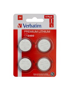 BLISTER 4 MICROPILE A PASTIGLIA CR2450 LITIO 3V VERBATIM 49535 VERBATIM PILE
