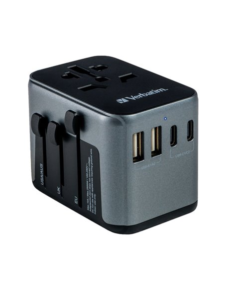 Adattatore da viaggio Verbatim UTA-03 PD30W / QC / 2xUSB / 2xType-C 49545