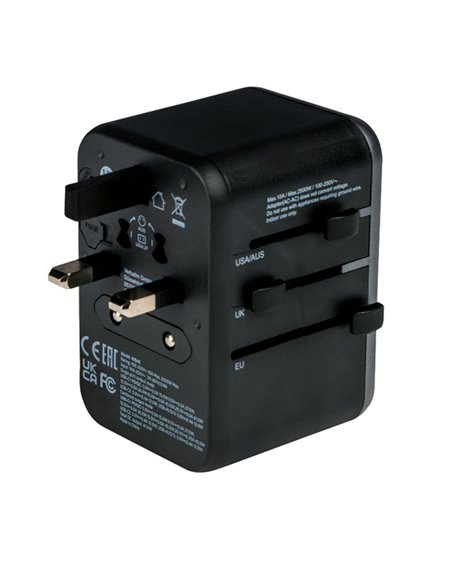 Adattatore da viaggio UTA-04 PD61W / QC / 3xUSB / 2xType-C Verbatim 49546