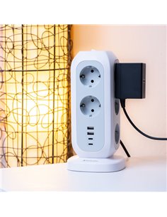 Torre di Alimentazione Multi-Spina EUPT-01 con 2 x USB-C / 2 x USB-A Verbatim 49547 VERBATIM ADATTATORI-CARICATORI DA VIAGGIO... 2