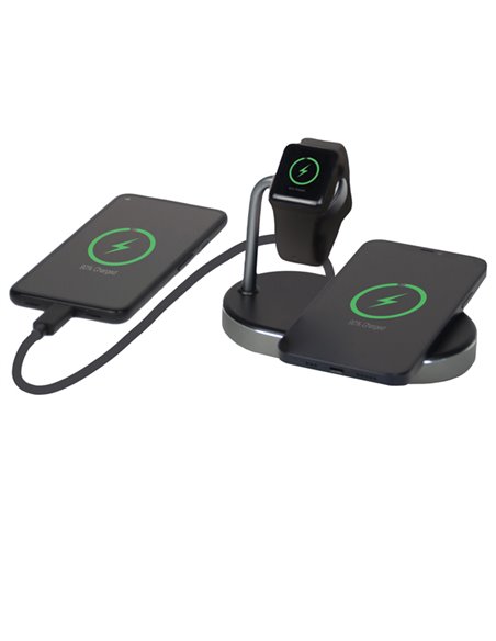 Verbatim Supporto di ricarica 3-in-1 WCS-02 Ricarica via cavo e wireless 49556