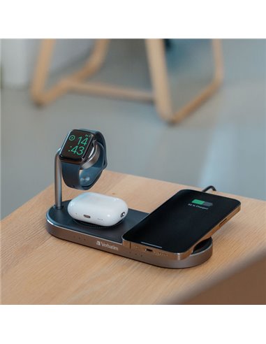 Verbatim Supporto di ricarica wireless 3-in-1 WCS-03 49557