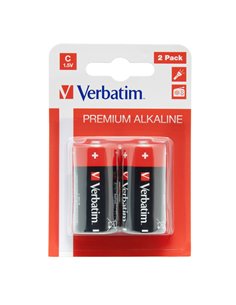 SCATOLA 2 PILE C ALKALINE MEZZA TORCIA 49922 VERBATIM PILE