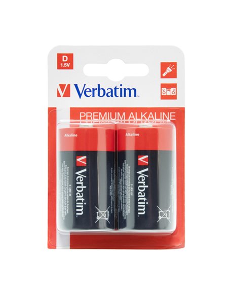 SCATOLA 2 PILE D ALKALINE TORCIA 49923 VERBATIM PILE