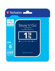 UBS PORTATILE STORE 'N' GO 1TB USB 3.0 BLUE (9.5MM DRIVE) 53200 VERBATIM HARD-DISK ESTERNI