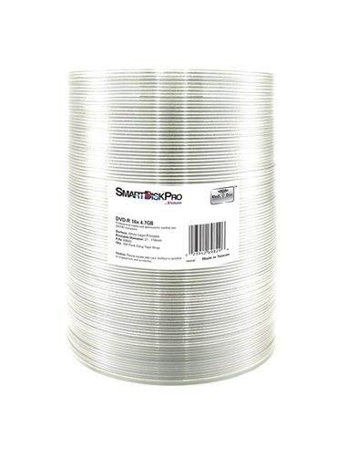 SCATOLA 100 DVD-R 4.7GB STAMPABILE A GETTO INCHIOSTRO 69829 VERBATIM CD/DVD/BLU-RAY
