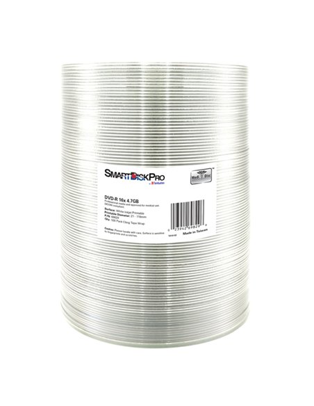 SCATOLA 100 DVD-R 4.7GB STAMPABILE A GETTO INCHIOSTRO 69829 VERBATIM CD/DVD/BLU-RAY
