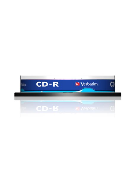 SCATOLA 10 CD-R DATALIFE SPINDLE 1X-52X 700MB SERIGRAFATO CRYSTAL 43437 VERBATIM CD/DVD/BLU-RAY