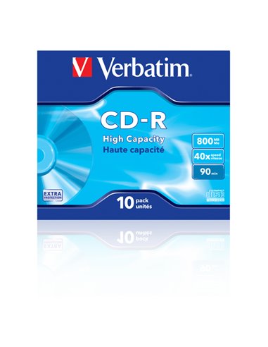 SCATOLA 10 CD-R DATALIFE JEWEL CASE 1X-40X 800MB SERIGRAFATO 43428 VERBATIM CD/DVD/BLU-RAY