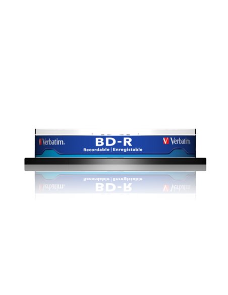 SCATOLA 10 DVD BLU RAY BD-R SL 25GB 6X SPINDLE MABL WHITE/BLU 43742 VERBATIM CD/DVD/BLU-RAY