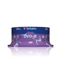 SCATOLA 25 DVD+R SPINDLE 16X 4.7GB 120MIN. SERIGRAFATO 43500