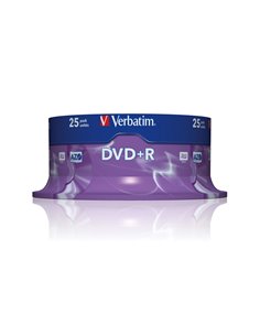 SCATOLA 25 DVD+R SPINDLE 16X 4.7GB 120MIN. SERIGRAFATO 43500 VERBATIM CD/DVD/BLU-RAY