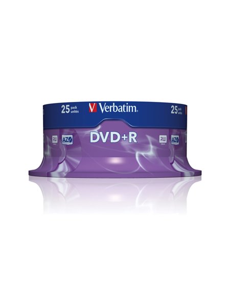 SCATOLA 25 DVD+R SPINDLE 16X 4.7GB 120MIN. SERIGRAFATO 43500 VERBATIM CD/DVD/BLU-RAY