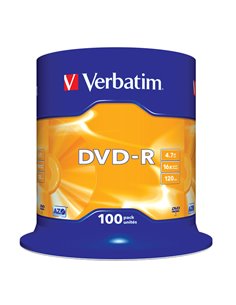 SCATOLA 100 DVD-R SPINDLE 16X 4.7GB SERIGRAFATA 43549 VERBATIM CD/DVD/BLU-RAY