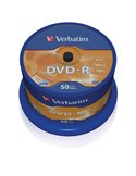 SCATOLA 50 DVD-R SPINDLE 16X 4.7GB 1 MATT SILVER 43548