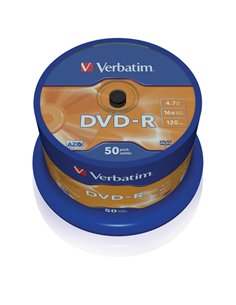 SCATOLA 50 DVD-R SPINDLE 16X 4.7GB 1 MATT SILVER 43548 VERBATIM CD/DVD/BLU-RAY