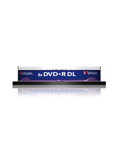 SCATOLA 10 DVD+R DUAL LAYER 8X 8.5GB 240MIN. SERIGRAFATO SPINDLE 43666 VERBATIM CD/DVD/BLU-RAY