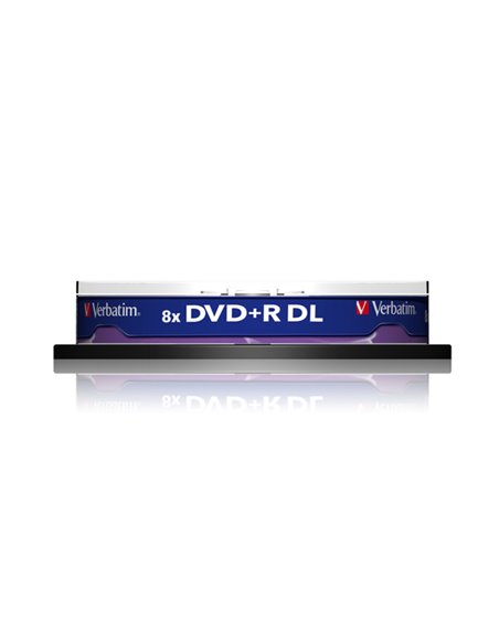 SCATOLA 10 DVD+R DUAL LAYER 8X 8.5GB 240MIN. SERIGRAFATO SPINDLE 43666 VERBATIM CD/DVD/BLU-RAY
