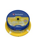 SCATOLA 25 DVD+RW SPINDLE 4X 4.7GB 120MIN. SERIGRAFATO 43489