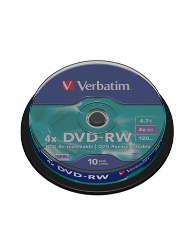 SCATOLA 10 DVD-RW SPINDLE 4X 4.7GB 120MIN. SERIGRAFATO 43552