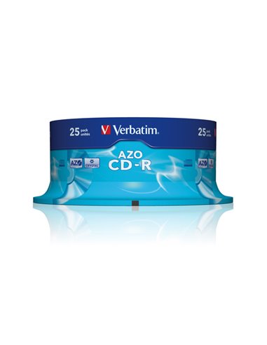 SCATOLA 25 CD-R DATALIFEPLUS SPINDLE 1X-52X 700MB SERIGRAFATO 43352 VERBATIM CD/DVD/BLU-RAY