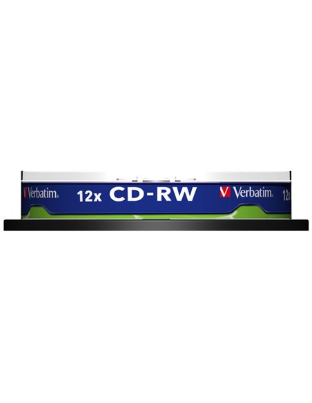 SCATOLA 10 CD-RW DATALIFEPLUS 8x-10x 700MB SERIGRAFATO PACK SPINDLE_RISCRIVIBILE 43480 VERBATIM CD/DVD/BLU-RAY