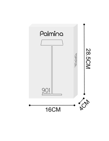 Lampada da tavolo 901 c/aggancio magnetico alluminio bianco Palmina DL-XTD901WT