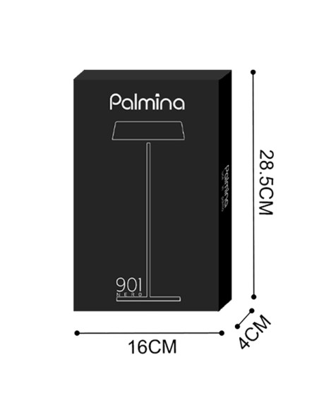 Lampada da tavolo 901 c/aggancio magnetico alluminio nero Palmina DL-XTD901BK