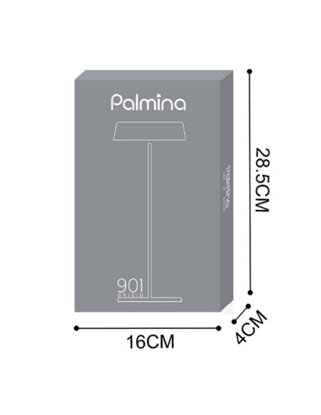 Lampada da tavolo 901 c/aggancio magnetico alluminio grigio Palmina DL-XTD901GY