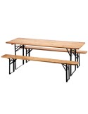 Set birra rettangolare pieghevole legno - set 3 elementi S1011600