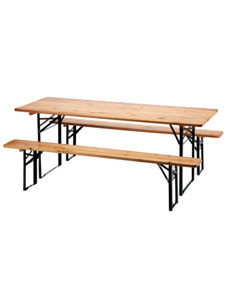 Set birra rettangolare pieghevole legno - set 3 elementi S1011600