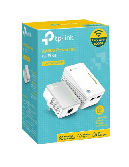 Starter Kit Powerline AV600 + Wi-Fi N 300Mbps con 2 porte Fast Ethernet TP-LINK TL-WPA4220 KIT TP-LINK POWERLINE