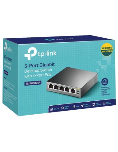 Switch Desktop 5 Porte Gigabit, 4 porte PoE TP-LINK TL-SG1005P