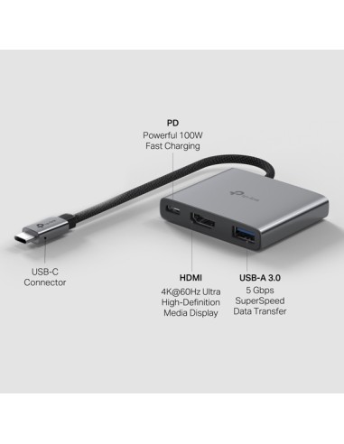 Hub USB Type-C con 3 porte TP-LINK UH3020C TP-LINK ADATTATORI WIRELESS