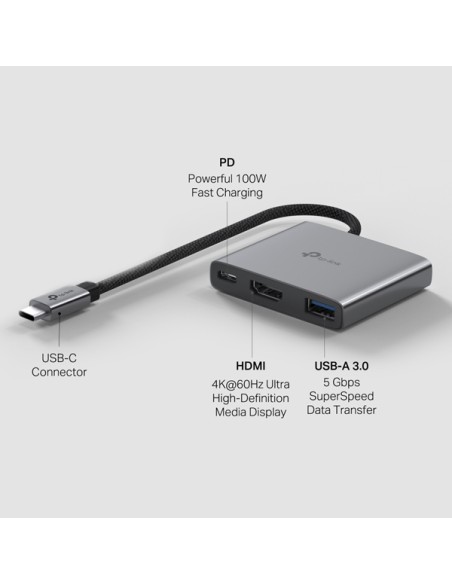 Hub USB Type-C con 3 porte TP-LINK UH3020C TP-LINK ADATTATORI WIRELESS