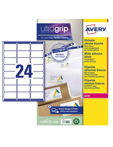 Etichetta adesiva L7159 bianca 15fg A4 63,5x33,9mm (24et/fg) Avery L7159-15 AVERY ETICHETTE CARTA COPY-LASER-INKJET